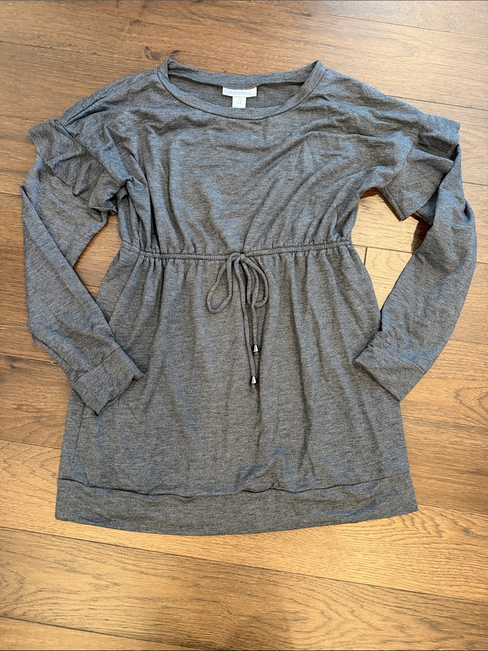 Motherhood Maternity Gray Long Sleeve Mini Dress Size Medium - C11-279
